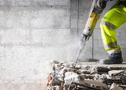 Controlled breaking works on site.