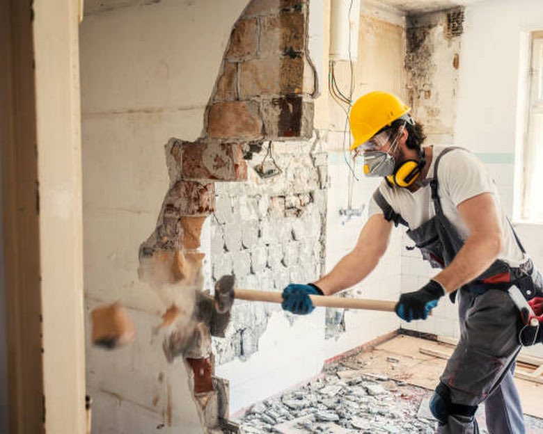 Internal strip-out work with PPE.